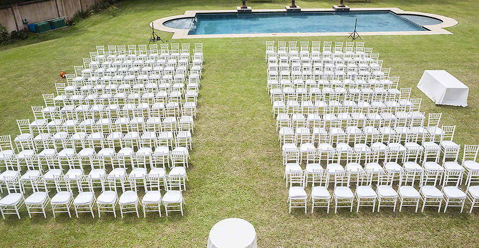 White Chairs Dozens Outdoors
