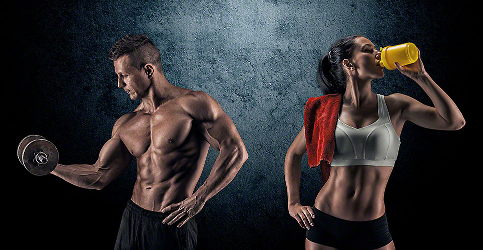 Athletic man and woman