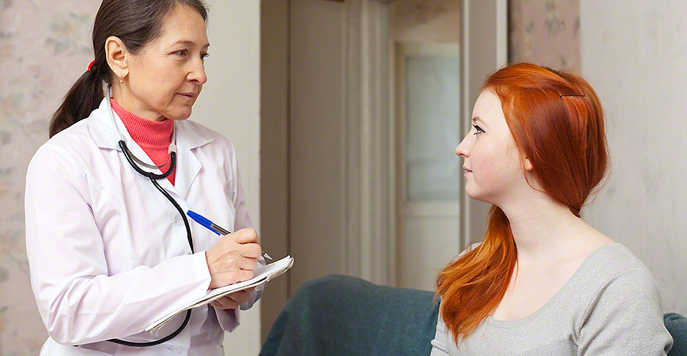 doctor asked  female teen patient feels
